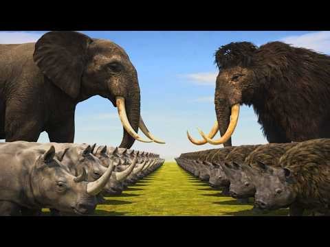 New Elephant vs Prehistoric Giant | Mega Battle in ARBS