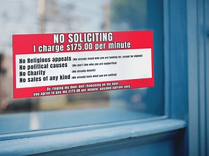 No Soliciting Sign, No Soliciting Sticker Funny, Door Sticker, No Politics Sign, No Charity Sign, No Religious Solicitation Sign, Funny Sign - Etsy UK
