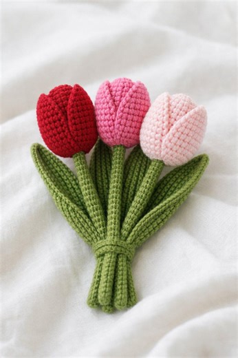 Tulip Crochet Pattern PDF Realistic Flower Crochet Pattern Easy Tulip Flower Tutorial Spring Decor DIY Gift Digital Download - Etsy