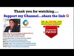 (Stata16): One-way Error Component Models, Time (Part 3) #lsdv #pooledols #errorcomponent