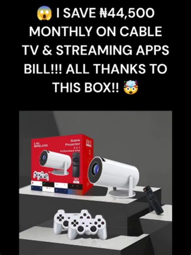 You're spending over ₦500k every year on cable and streaming subscriptions. Why keep renting when you can own the device for just ₦200k? 36,000 games. 4,000 apps. Two controllers. Your wall is the screen. Nationwide Payment on delivery. Tap the link. Stock finishing. #viral #viralvideo