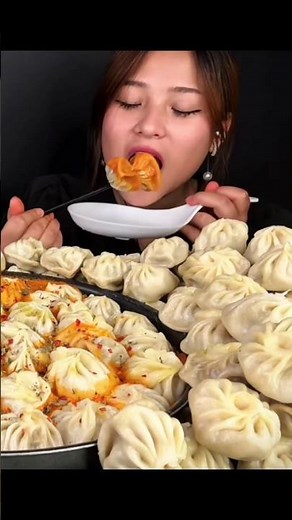 ASMR: Eating momos eating challenge Mukbang 😋 🥟 chutney momos eating challenge ASMR