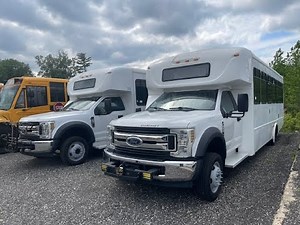 3 Matching 2018 Ford F-550 Starcraft ADA 26 Passenger shuttle buses for sale now at BusesForSale.com