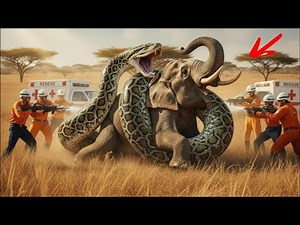 Heroes rescue mother elephant from giant python attack | Animal Rescue