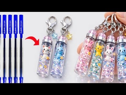 How To Make A Keychain Frome Waste Materials | Homemade Glass KeyChain | Beautiful Keychain