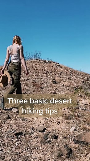 What’s your favorite basic desert hiking tip? #desertadventure #hikingtip #hikingtips #arizonahike #explorearizona #desertgirl