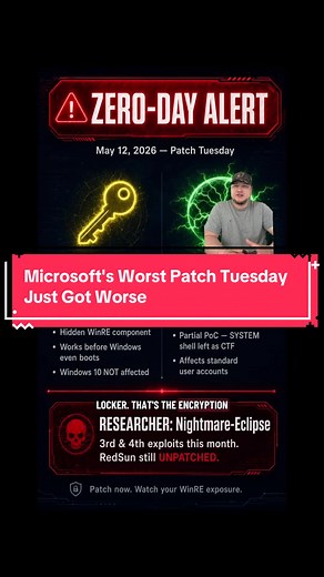 A disgruntled security researcher just dropped two new Windows zero-days — on Patch Tuesday. One bypasses BitLocker encryption before Windows even boots. The other can hand attackers full system control through a process you’ve never heard of. No patches exist yet. Here’s what you need to know.