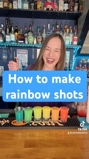 How to make rainbow shots! #bartender #partytricks