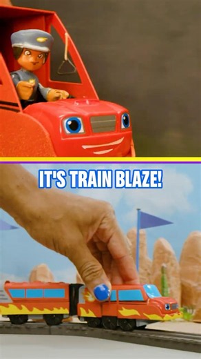 Blaze & Crusher toys race as trains! 🚂💨