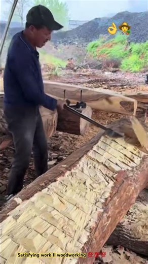 Axe tool carving wooden column