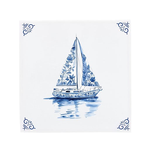 Delft Blue Ceramic Tile, Sailboat Motif (multiple Sizes Available) - Etsy