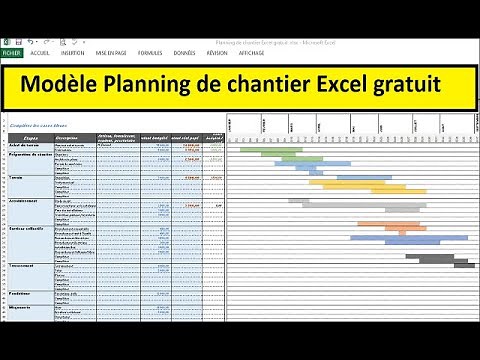 Modèle planning de chantier Excel gratuit