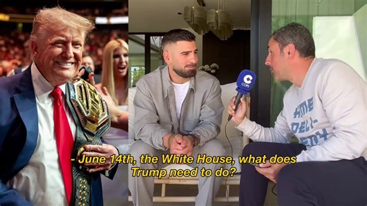 Ilia Topuria sent a message to Donald Trump ahead of the UFC White House event:"Don't blink or start fixing your hair, because it's going to be over quickly." 😭(via @partidazocope)