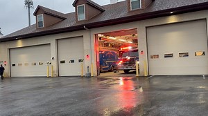Blue Pumper Tanker Box Alarm Response Westwood Fire Company Chester County, PA Engine 44-5 responding as the box drops for a house fire in January 2025 | 412 Fire Photos