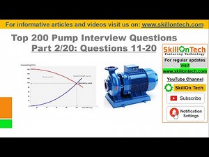 Top 200 Pump Interview Questions - PART 2/20: Questions 11-20 (with english subtitles) | Pump Curve