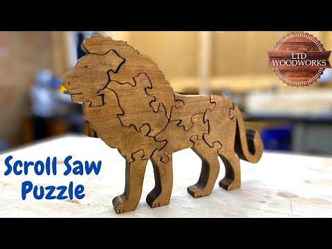 Lion Scroll Saw Puzzle/ Woodworking/ Puzzles