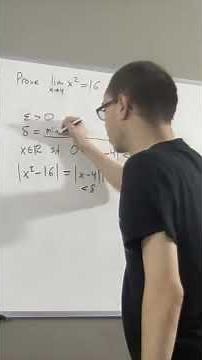 Epsilon-Delta Proof, limit of x^2 = 16 as x approaches 4 #maths #proof #limits #realanalysis