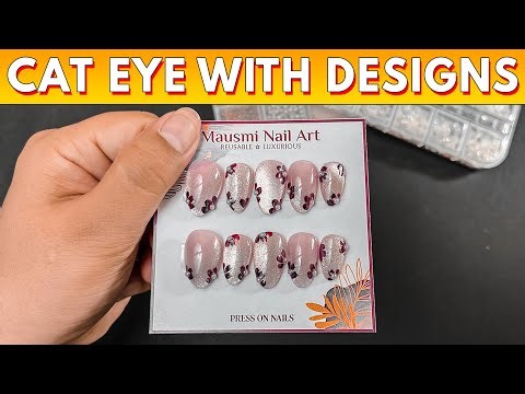 Cat Eye Nail Art with Stylish Designs | Elegant Nail Ideas 2025 | Mausmi Nail Art