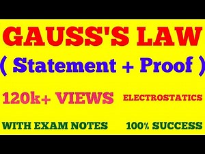 GAUSS'S LAW | GAUSS THEOREM | STATE AND PROOVE GAUSS LAW | GAUSS LAW ELECTROSTATICS | WITH NOTES |