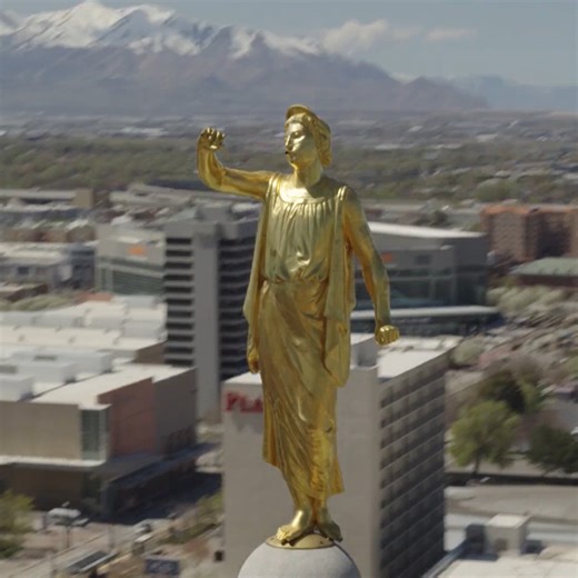 Angel Moroni trumpet makes a stop at Harold B. Lee Library