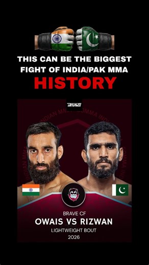 Ravage on Instagram: "First-round TKO for Owais Yaqoob! 💥 Now BRAVE has the perfect chance to set up the biggest India vs Pakistan MMA fight ever. 🇮🇳⚔️🇵🇰 Rizwan is ranked above Owais, and Owais is on a crazy run right now… this matchup has to be next. Let’s book it! 🔥"