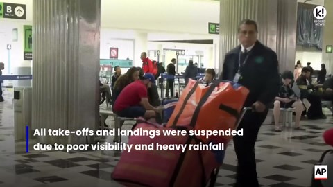 Heavy rain floods Mexico City International Airport