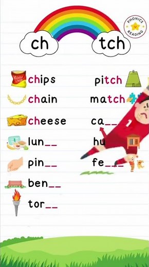 ch or tch ? What to use? #phonics #shorts
