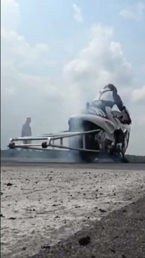 Insane Top Fuel Nitro Dragster Bike Burnout - Watch the Tires Heat Up and Hear the Loud Exhaust