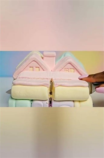 ASMR Marshmallow House Cutting | Marshmallow Cutting ASMR | Marshmallow House ASMR