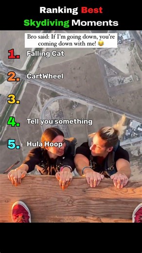 Ranking Best Skydiving Moements #funny #humor #skydiving