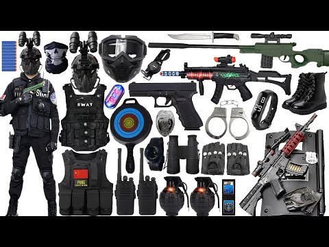 Super Police Toy Set Unboxing: AWM Sniper Rifle, M416 Rifle, Glock Pistol, PUBG Set, Knife, Grenade