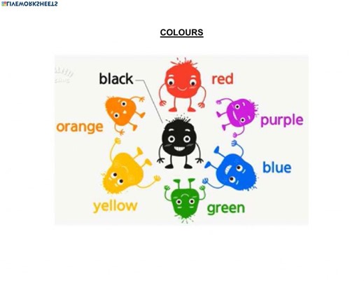 Colours online pdf worksheet for KINDER