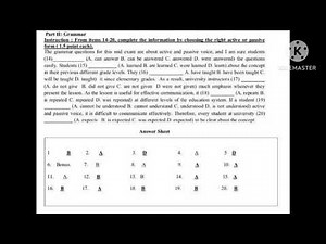 Active and passive voice in paragraph form exam questions with answers