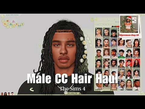 Male CC Hair Haul (Maxis & Alpha) | Alycemas Day 10 | The Sims 4