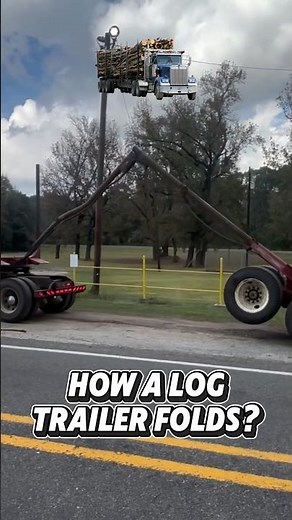 How a log semi trailer folds #trucking #loggingtruck #truckdriver #trucker