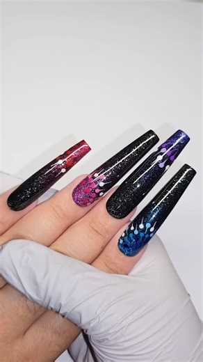 Firework nail art by @nailsbyshaafia 🎆 Keep your eyes peeled on our YouTube channel for the full tutorial of all the colours 😍 Shop now at www.naio-nails.com ✨️ #NaioNails #UrbanGraffiti #NailArt | Naio Nails UK