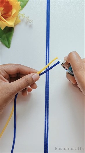 Diy Thread Bracelet 💛🩷 Easy Macrame Bracelet #shorts #diy #youtubeshorts #viral #reels