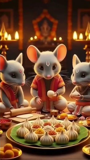 Ganpati Bappa Morya | Cute Little Mice Doing Ganesh Puja | 3D Animation | Vinayaka Chaturthi Special