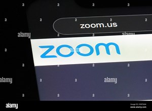 Zoom Video Communications company brand logo on official website. Online video communications (Meetings) software platform Stock Photo - Alamy