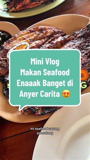 Mini Vlog Makan Seafood Enaaak Banget di Anyer Carita 😍🤤🤤🤤 Ada yang udah pernah coba juga gak? Ini tu makan kesini dari bulan Oktober tahun lalu tapi masih tergiang2nya sampe skr. Semoga tahun ini ada moment aku bisa balik lagi yaaa makan di sini 🤤🤤 #minivlog #seafoodanyer #seafoodrestaurant #seafood #rekomendasiresto