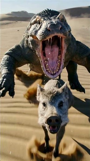 Komodo Dragon vs Wild Boar – Desert Chase in Slow Motion | 8K IMAX Wildlife
