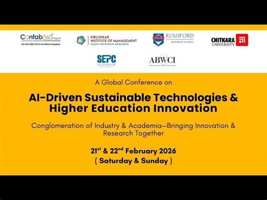Global Conference on AI-Driven Sustainable Technologies Higher Education Innovation | Feb 2026 | Rushford Business School