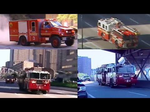 Footage Compilation of FDNY Units and Emergency Vehicles Responding on 9/11 Part 1