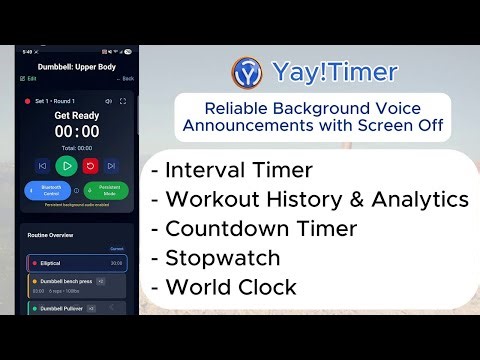 Interval Timer with Voice Alerts (Works with Screen Off) | Yay!Timer