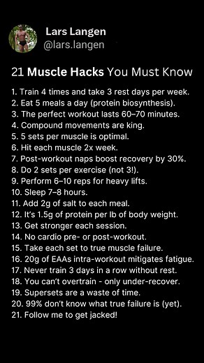 Follow Lars Langen for daily muscle gains & hacks! #musclehacks #muscletips #musclefacts | Lars Langen