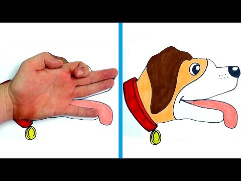 HOW TO DRAW ANY ANIMAL WITH YOUR HAND || 25 Simple Drawing Tricks for Beginners