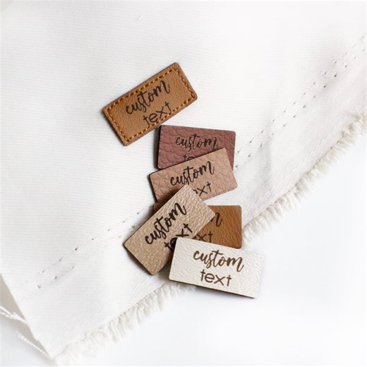 Custom Logo Faux Leather Labels: Tiny Sewing Tags (1x0.5") - Etsy