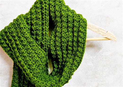 Easy Textured Crochet Scarf for Men