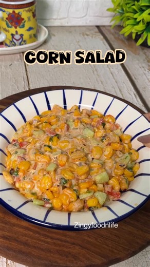 Zingy food n life on Instagram: "Corn Peanut Salad🌸🌸 Ingredients :- Butter Corn Salt Jeera powder Black pepper Kashmiri red chilli powder For dressing:- Curd - 2 tbsp Oregano Chilli flakes Salt Garlic Honey Lemon Coriander Mint Follow @zingyfoodnlife_31 for more recipes 🌸 #cornpeanutsalad #salad #viral #trending"