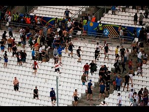 Footage shows Russians chasing English football fans through streets